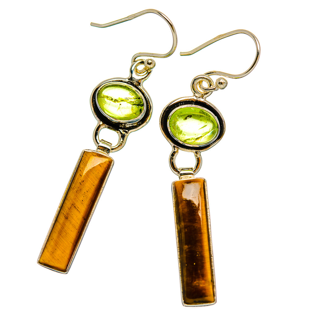 Tiger Eye Earrings handcrafted by Ana Silver Co - EARR429380 - Photo 2