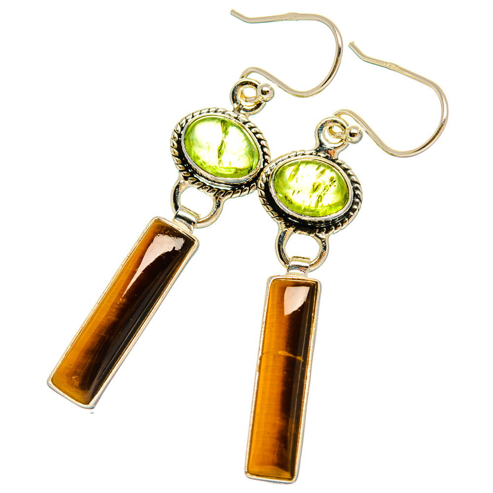 Tiger Eye Earrings handcrafted by Ana Silver Co - EARR429389 - Photo 2