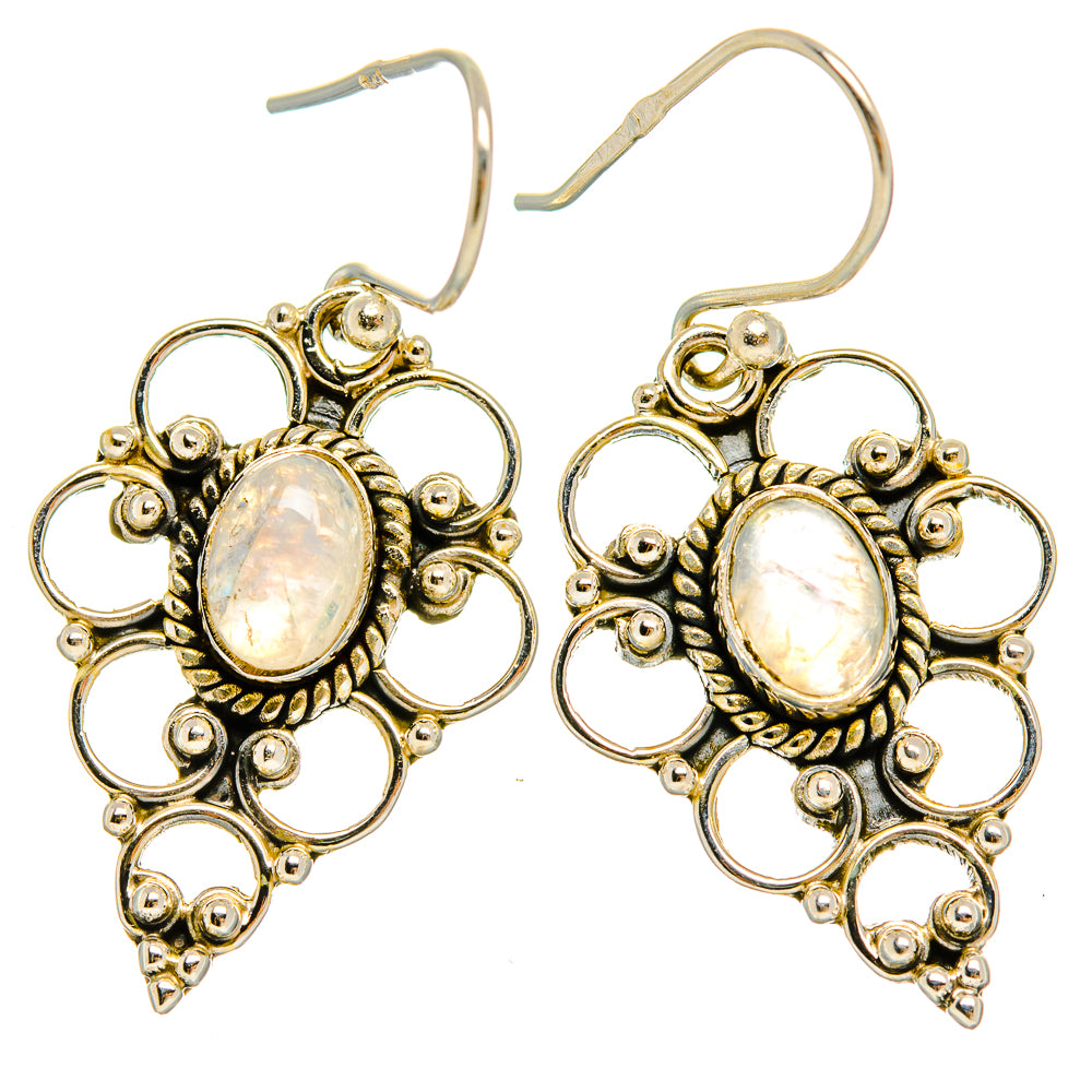 Rainbow Moonstone Earrings handcrafted by Ana Silver Co - EARR429390 - Photo 2