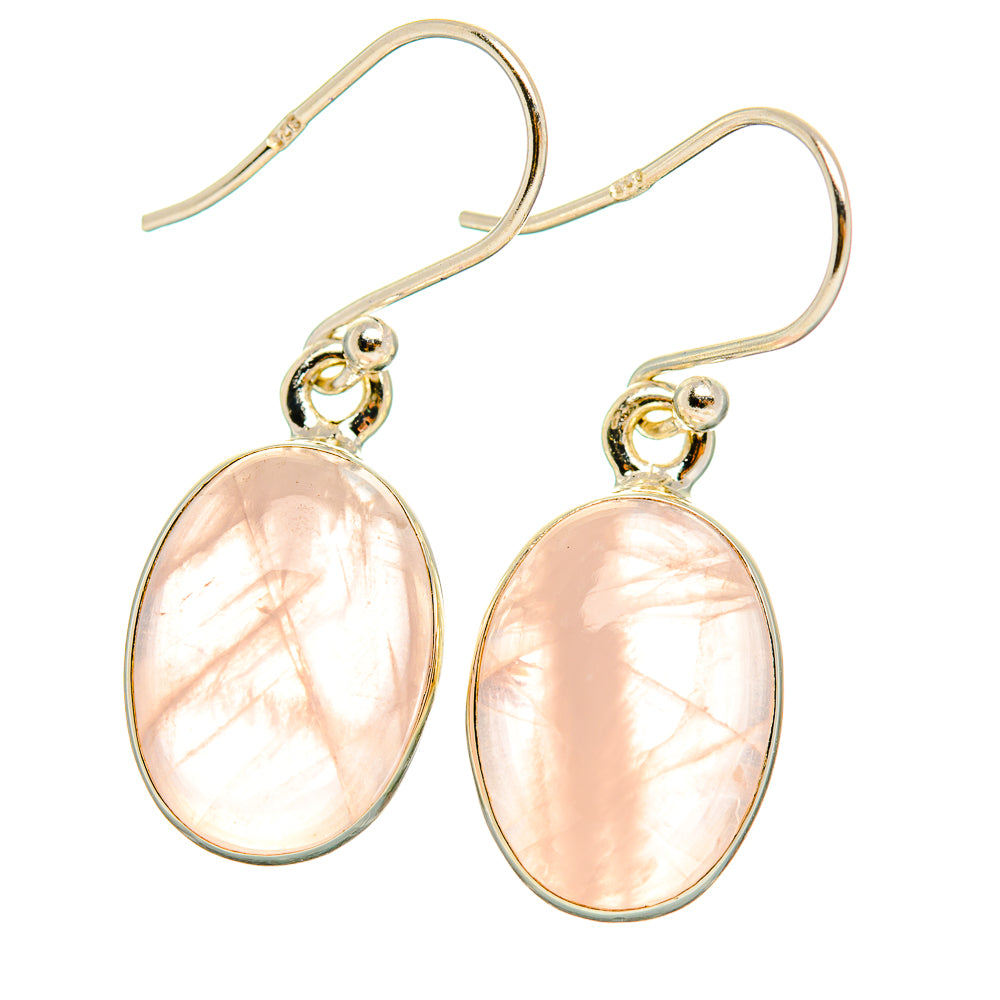 Rose Quartz Earrings handcrafted by Ana Silver Co - EARR429391 - Photo 2