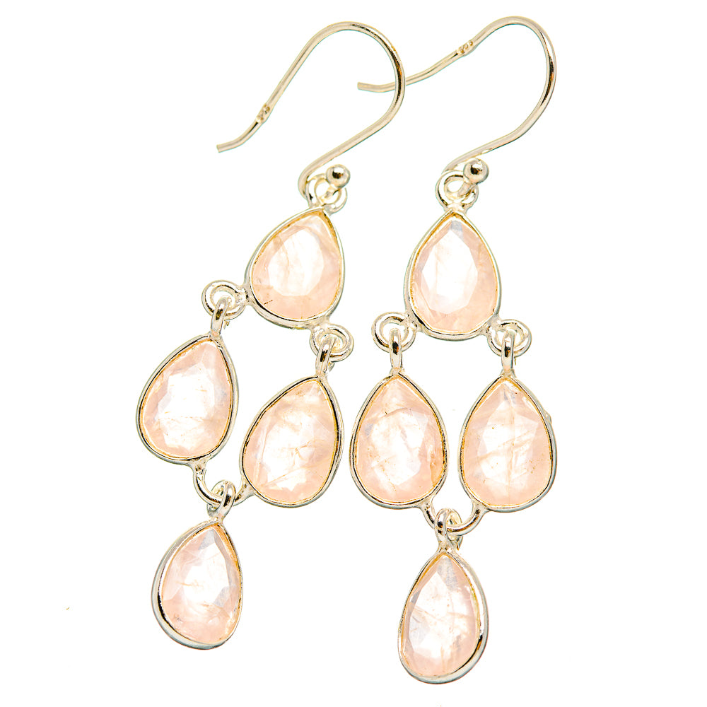 Rose Quartz Earrings handcrafted by Ana Silver Co - EARR429410 - Photo 2