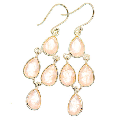 Rose Quartz Earrings handcrafted by Ana Silver Co - EARR429410 - Photo 2