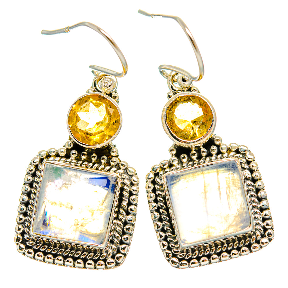 Rainbow Moonstone Earrings handcrafted by Ana Silver Co - EARR429414 - Photo 2