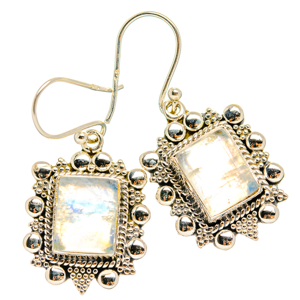 Rainbow Moonstone Earrings handcrafted by Ana Silver Co - EARR429417 - Photo 2