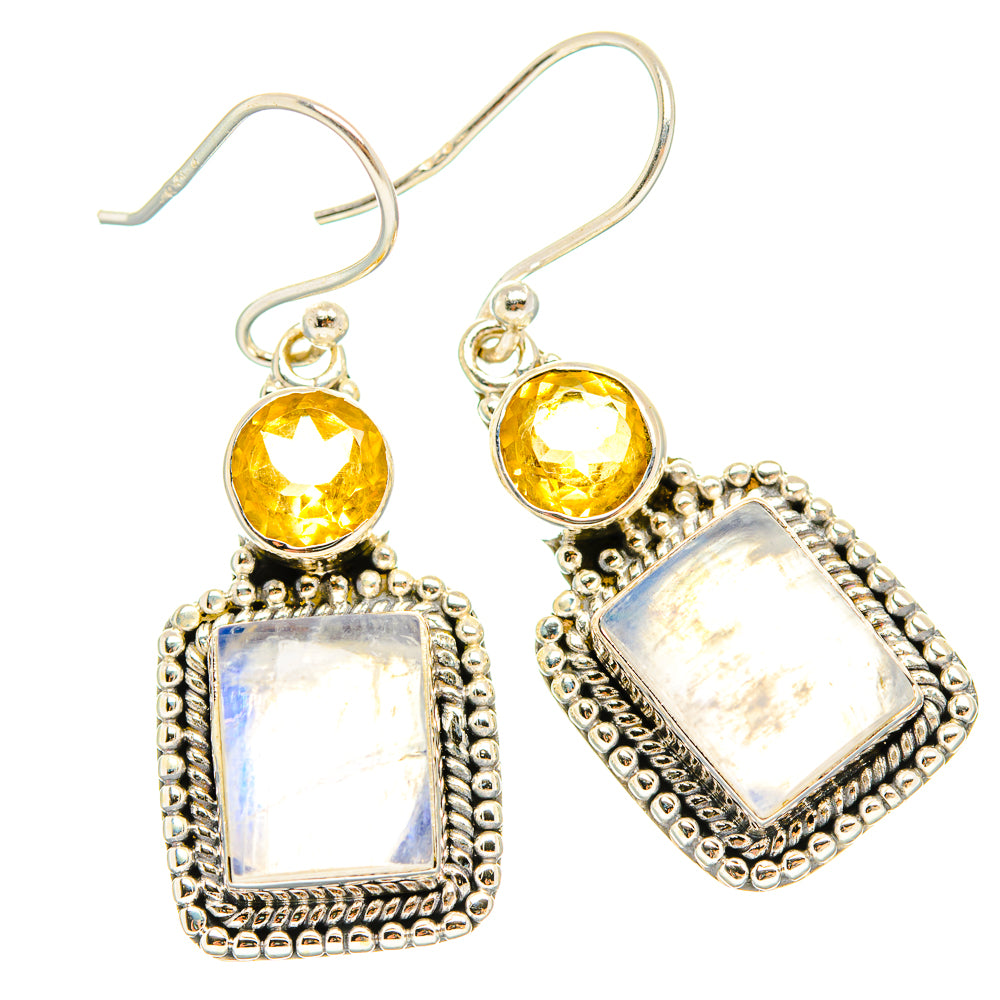 Rainbow Moonstone Earrings handcrafted by Ana Silver Co - EARR429422 - Photo 2
