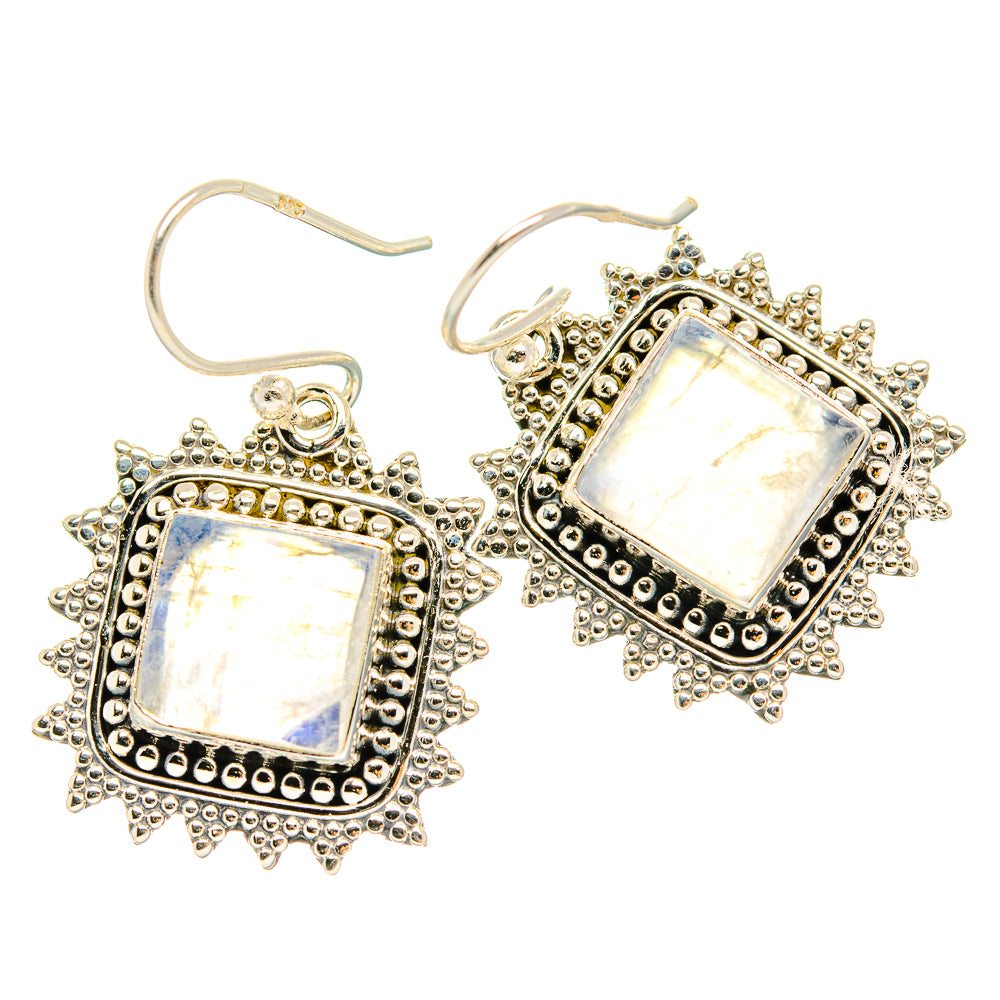 Rainbow Moonstone Earrings handcrafted by Ana Silver Co - EARR429423 - Photo 2