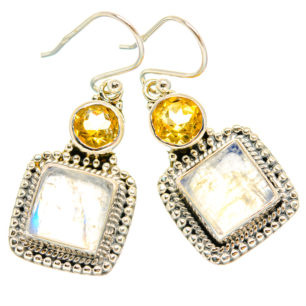 Rainbow Moonstone Earrings handcrafted by Ana Silver Co - EARR429432 - Photo 2