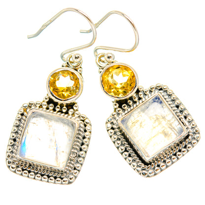 Rainbow Moonstone Earrings handcrafted by Ana Silver Co - EARR429432 - Photo 2