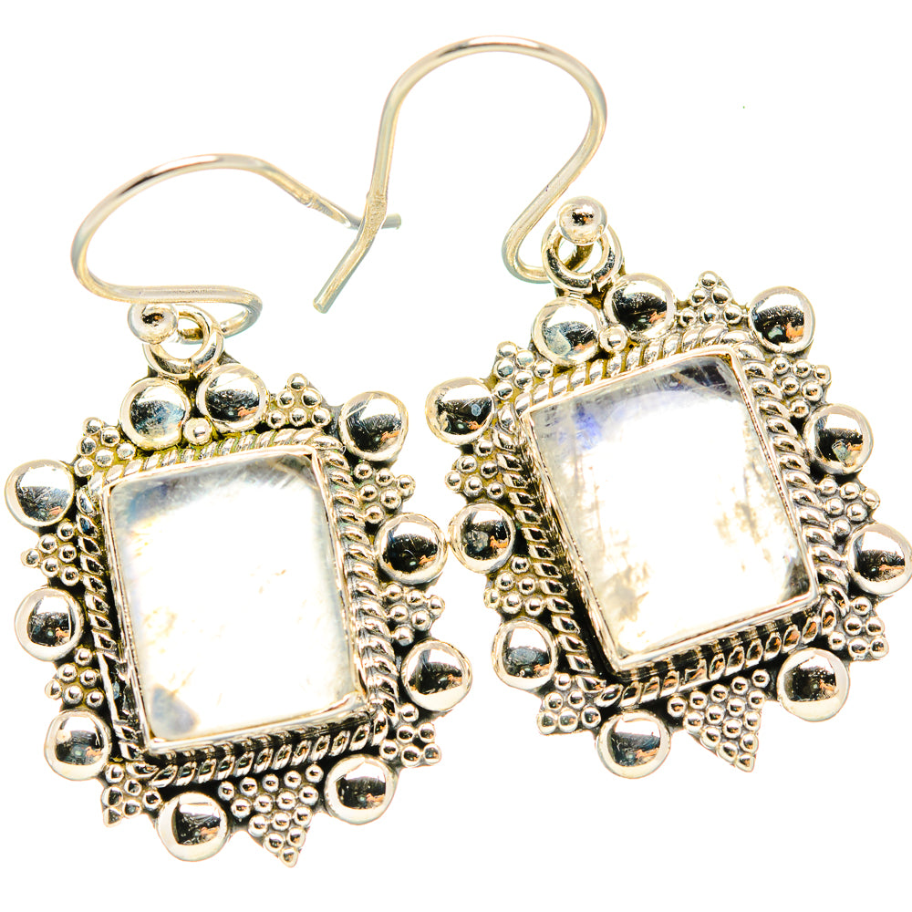 Rainbow Moonstone Earrings handcrafted by Ana Silver Co - EARR429440 - Photo 2