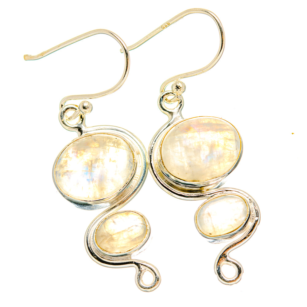 Rainbow Moonstone Earrings handcrafted by Ana Silver Co - EARR429442 - Photo 2