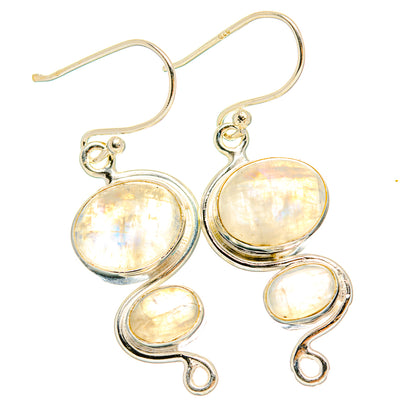 Rainbow Moonstone Earrings handcrafted by Ana Silver Co - EARR429442 - Photo 2