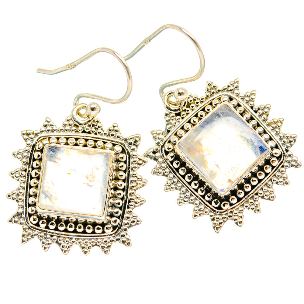 Rainbow Moonstone Earrings handcrafted by Ana Silver Co - EARR429444 - Photo 2