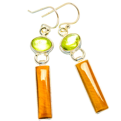 Tiger Eye Earrings handcrafted by Ana Silver Co - EARR429445 - Photo 2