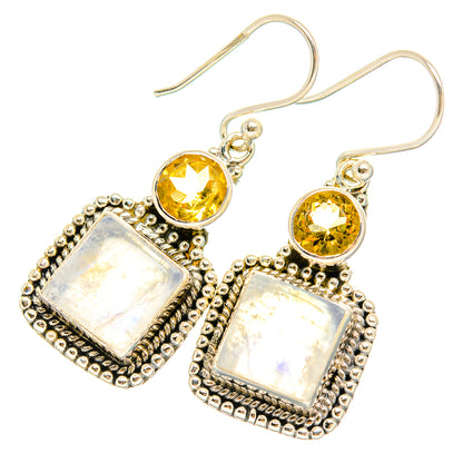 Rainbow Moonstone Earrings handcrafted by Ana Silver Co - EARR429457 - Photo 2