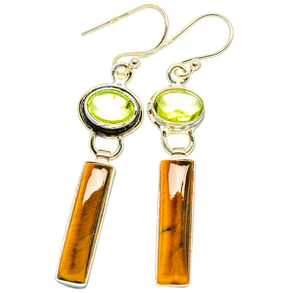 Tiger Eye Earrings handcrafted by Ana Silver Co - EARR429459 - Photo 2
