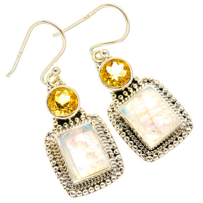 Rainbow Moonstone Earrings handcrafted by Ana Silver Co - EARR429461 - Photo 2