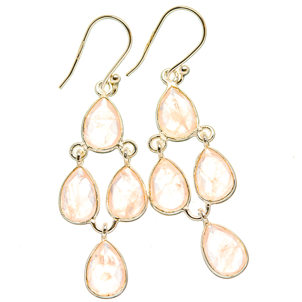 Rose Quartz Earrings handcrafted by Ana Silver Co - EARR429462 - Photo 2