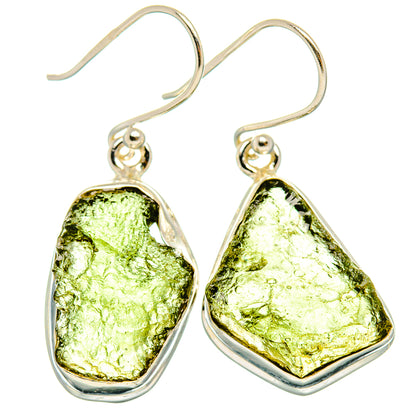 Czech Moldavite Earrings handcrafted by Ana Silver Co - EARR429476 - Photo 2