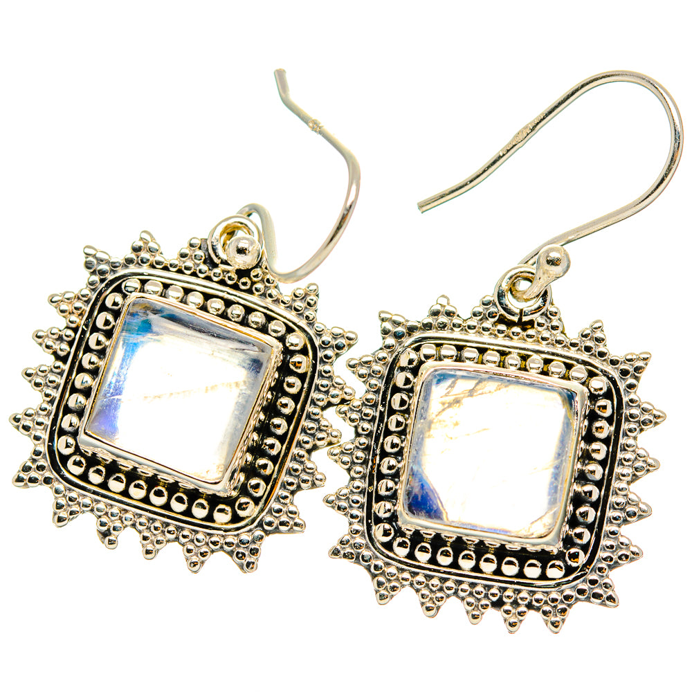 Rainbow Moonstone Earrings handcrafted by Ana Silver Co - EARR429486 - Photo 2