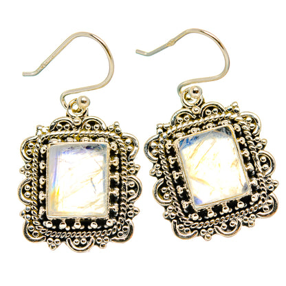 Rainbow Moonstone Earrings handcrafted by Ana Silver Co - EARR429488 - Photo 2