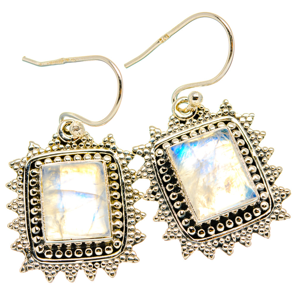 Rainbow Moonstone Earrings handcrafted by Ana Silver Co - EARR429489 - Photo 2
