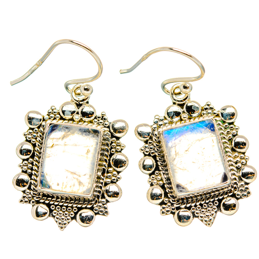 Rainbow Moonstone Earrings handcrafted by Ana Silver Co - EARR429490 - Photo 2