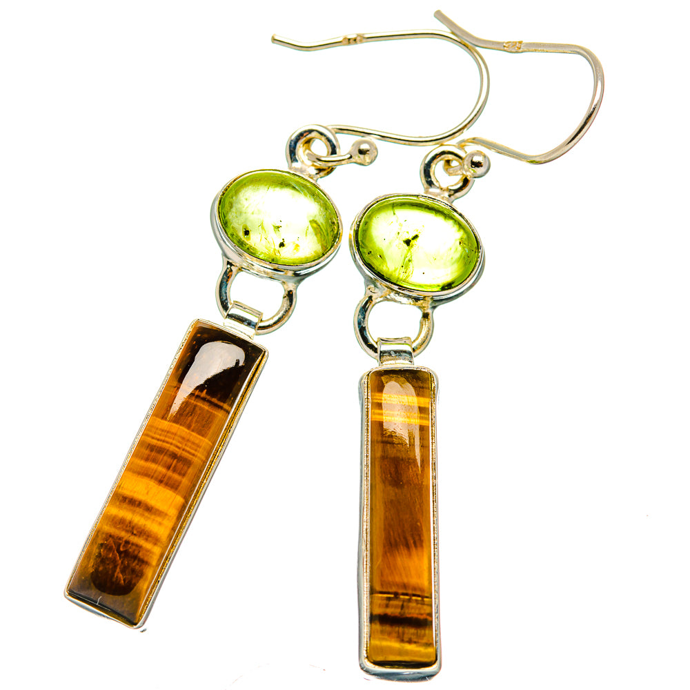 Tiger Eye Earrings handcrafted by Ana Silver Co - EARR429496 - Photo 2