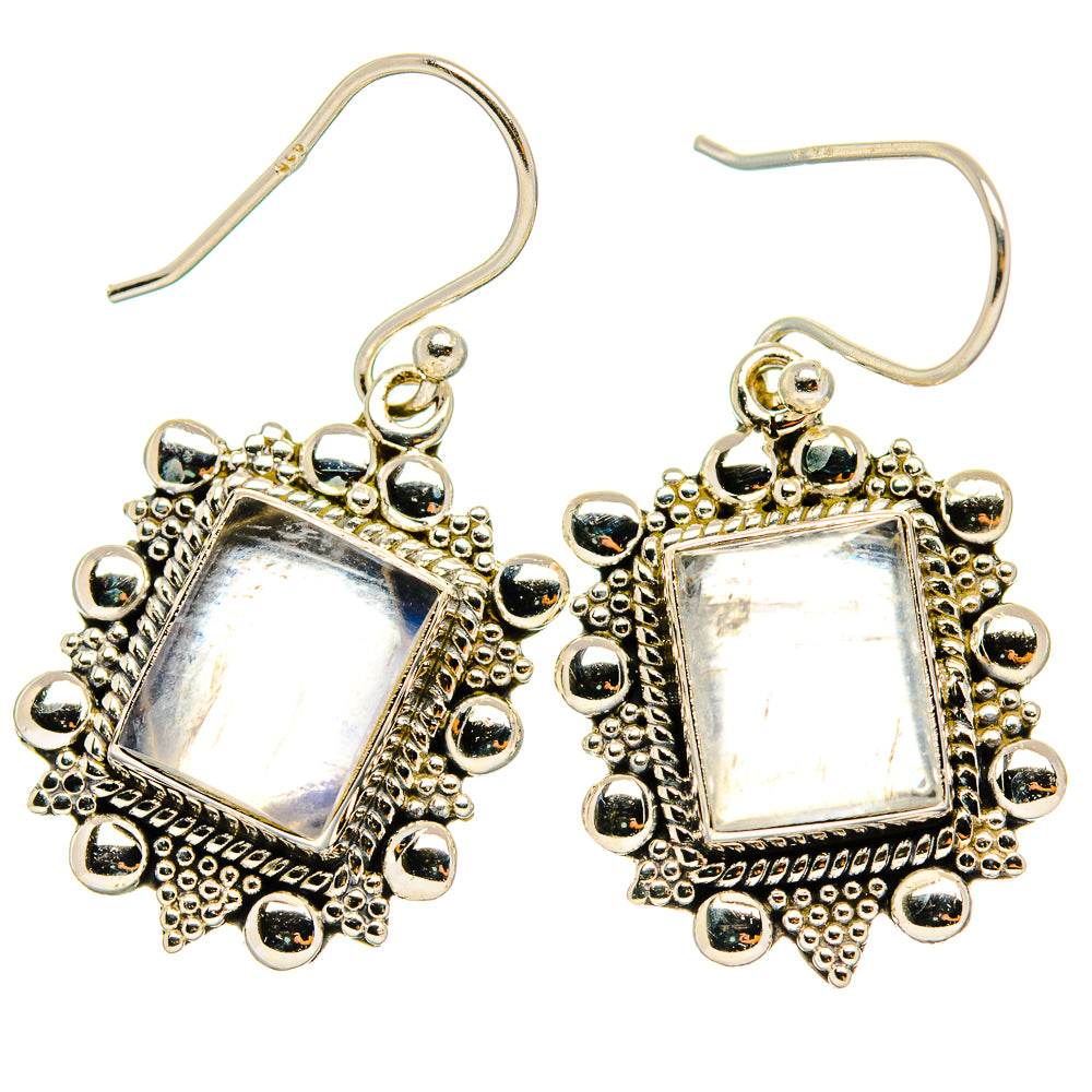 Rainbow Moonstone Earrings handcrafted by Ana Silver Co - EARR429497 - Photo 2