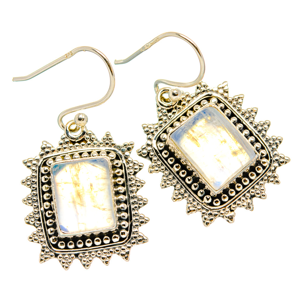 Rainbow Moonstone Earrings handcrafted by Ana Silver Co - EARR429499 - Photo 2