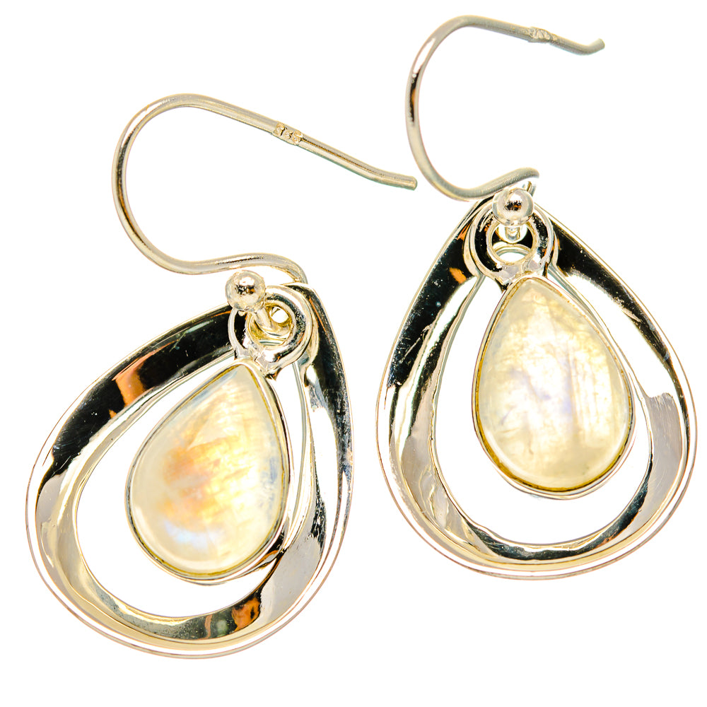 Rainbow Moonstone Earrings handcrafted by Ana Silver Co - EARR429503 - Photo 2