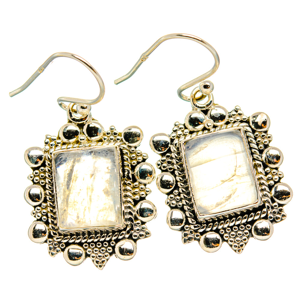 Rainbow Moonstone Earrings handcrafted by Ana Silver Co - EARR429505 - Photo 2