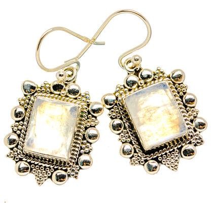 Rainbow Moonstone Earrings handcrafted by Ana Silver Co - EARR429509 - Photo 2