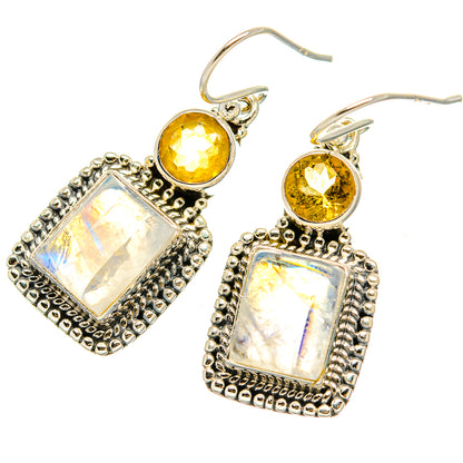 Rainbow Moonstone Earrings handcrafted by Ana Silver Co - EARR429519 - Photo 2
