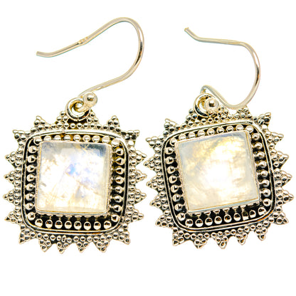 Rainbow Moonstone Earrings handcrafted by Ana Silver Co - EARR429520 - Photo 2