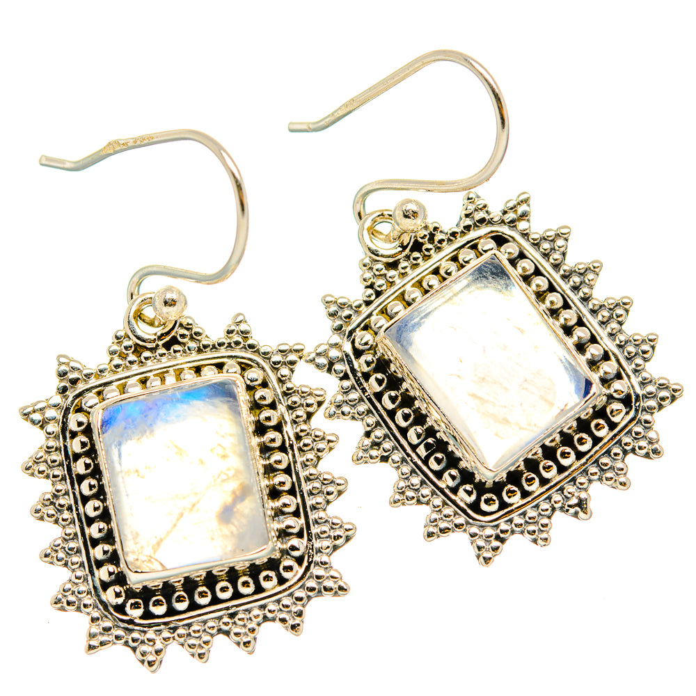 Rainbow Moonstone Earrings handcrafted by Ana Silver Co - EARR429523 - Photo 2