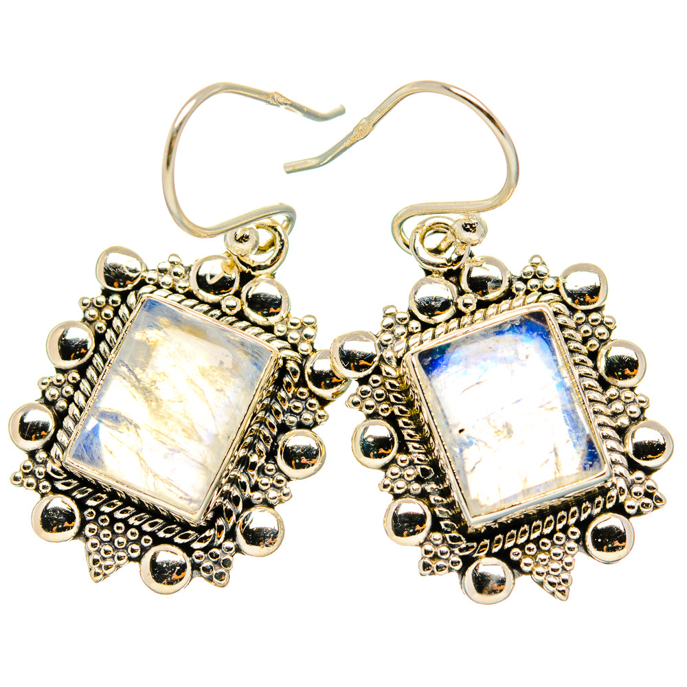 Rainbow Moonstone Earrings handcrafted by Ana Silver Co - EARR429527 - Photo 2