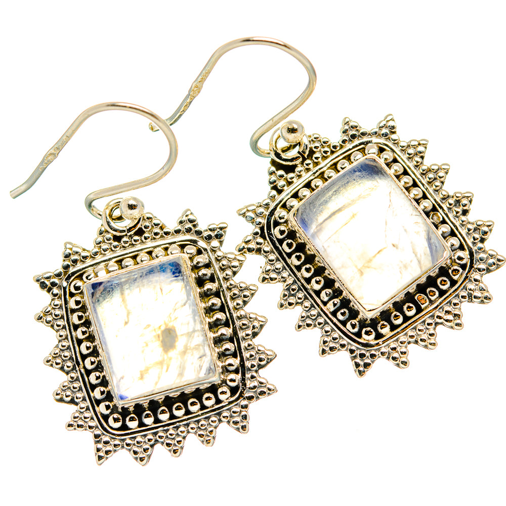 Rainbow Moonstone Earrings handcrafted by Ana Silver Co - EARR429528 - Photo 2