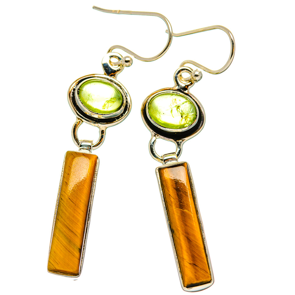 Tiger Eye Earrings handcrafted by Ana Silver Co - EARR429529 - Photo 2