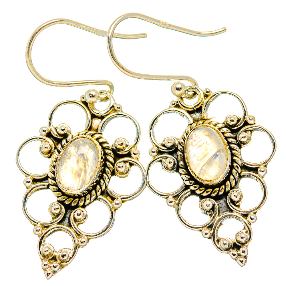 Rainbow Moonstone Earrings handcrafted by Ana Silver Co - EARR429532 - Photo 2