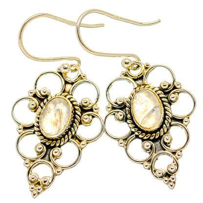 Rainbow Moonstone Earrings handcrafted by Ana Silver Co - EARR429532 - Photo 2