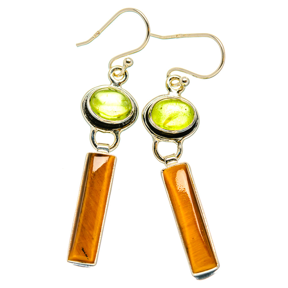 Tiger Eye Earrings handcrafted by Ana Silver Co - EARR429533 - Photo 2