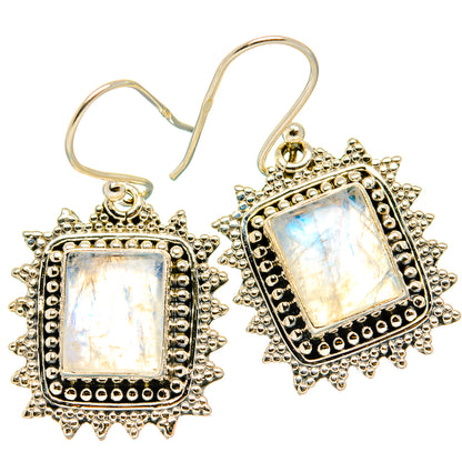 Rainbow Moonstone Earrings handcrafted by Ana Silver Co - EARR429534 - Photo 2