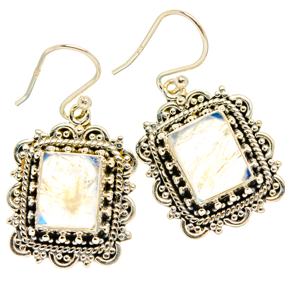 Rainbow Moonstone Earrings handcrafted by Ana Silver Co - EARR429537 - Photo 2