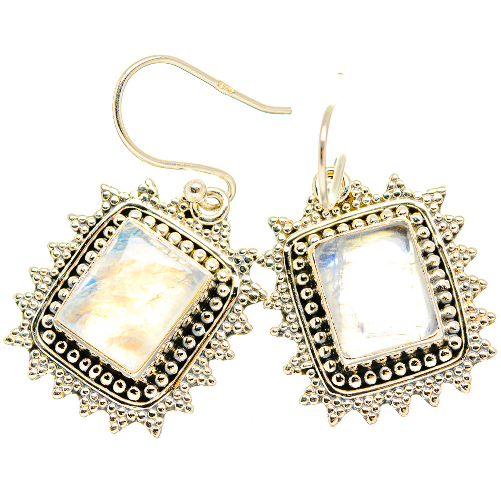 Rainbow Moonstone Earrings handcrafted by Ana Silver Co - EARR429542 - Photo 2