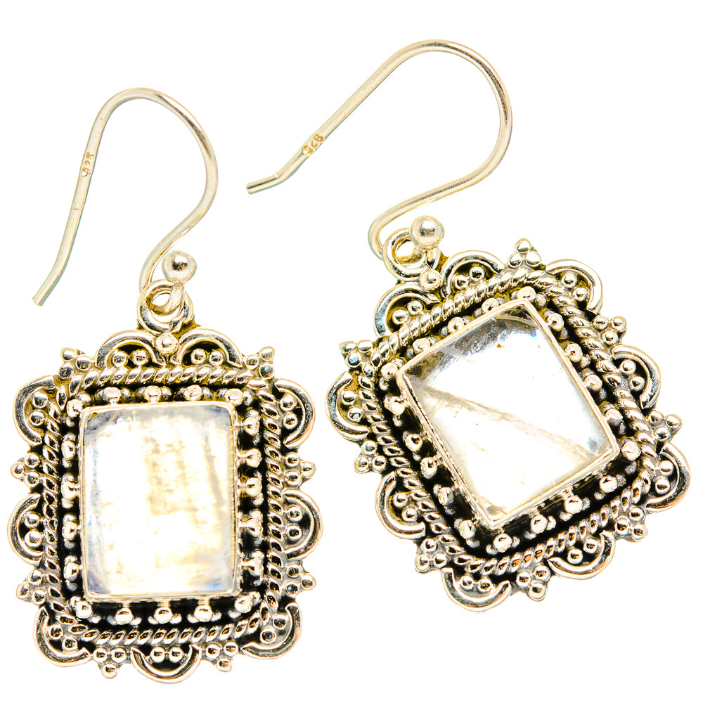 Rainbow Moonstone Earrings handcrafted by Ana Silver Co - EARR429545 - Photo 2