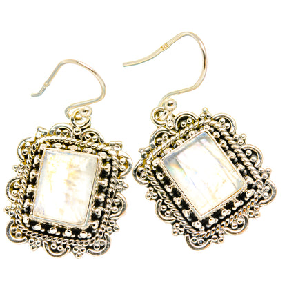 Rainbow Moonstone Earrings handcrafted by Ana Silver Co - EARR429549 - Photo 2