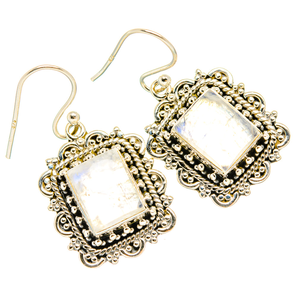 Rainbow Moonstone Earrings handcrafted by Ana Silver Co - EARR429552 - Photo 2