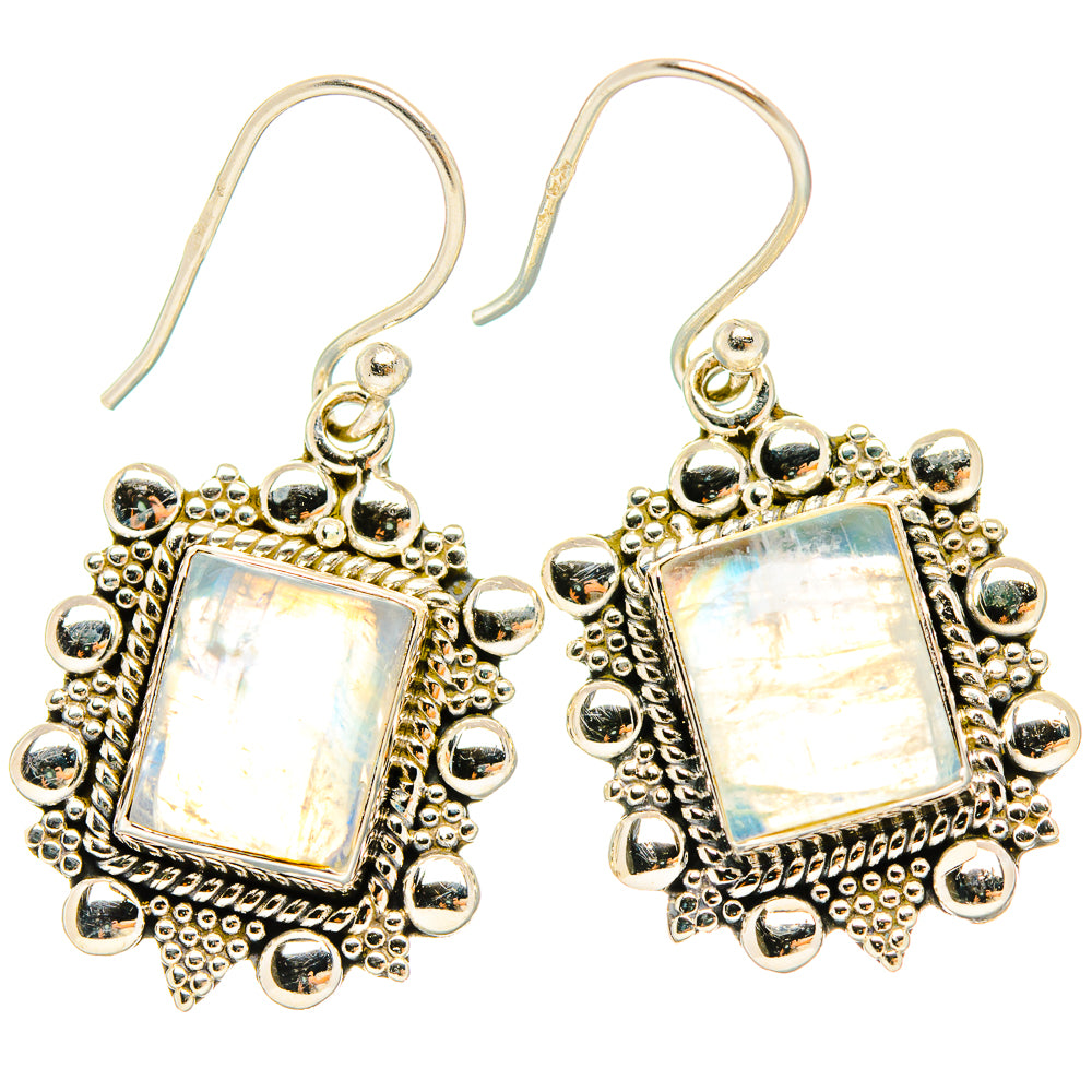 Rainbow Moonstone Earrings handcrafted by Ana Silver Co - EARR429553 - Photo 2
