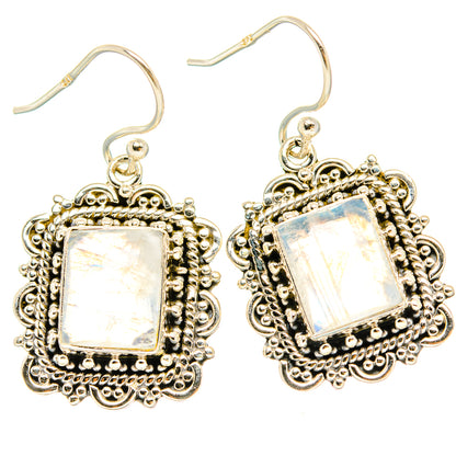 Rainbow Moonstone Earrings handcrafted by Ana Silver Co - EARR429554 - Photo 2