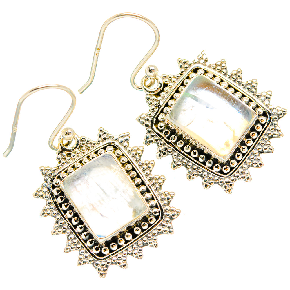 Rainbow Moonstone Earrings handcrafted by Ana Silver Co - EARR429555 - Photo 2